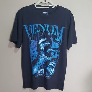 Marvel Venom Short Sleeve Tee Black and Blue Size Medium
